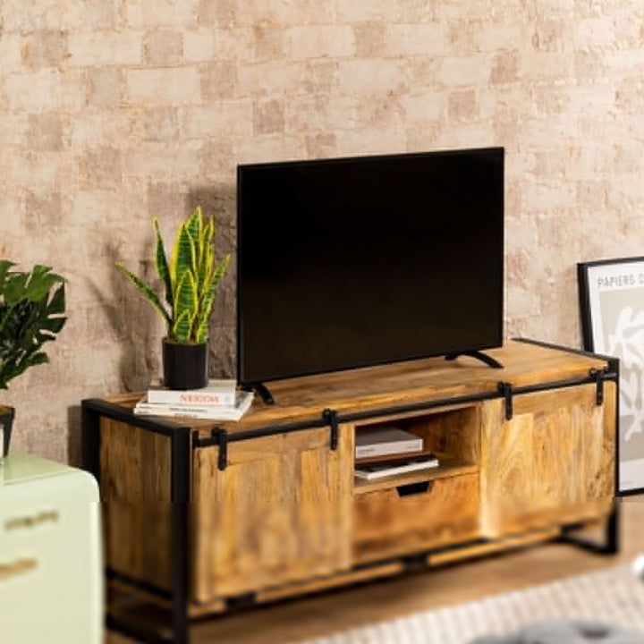 Apille Solid Wood TV Cabinet | Natural