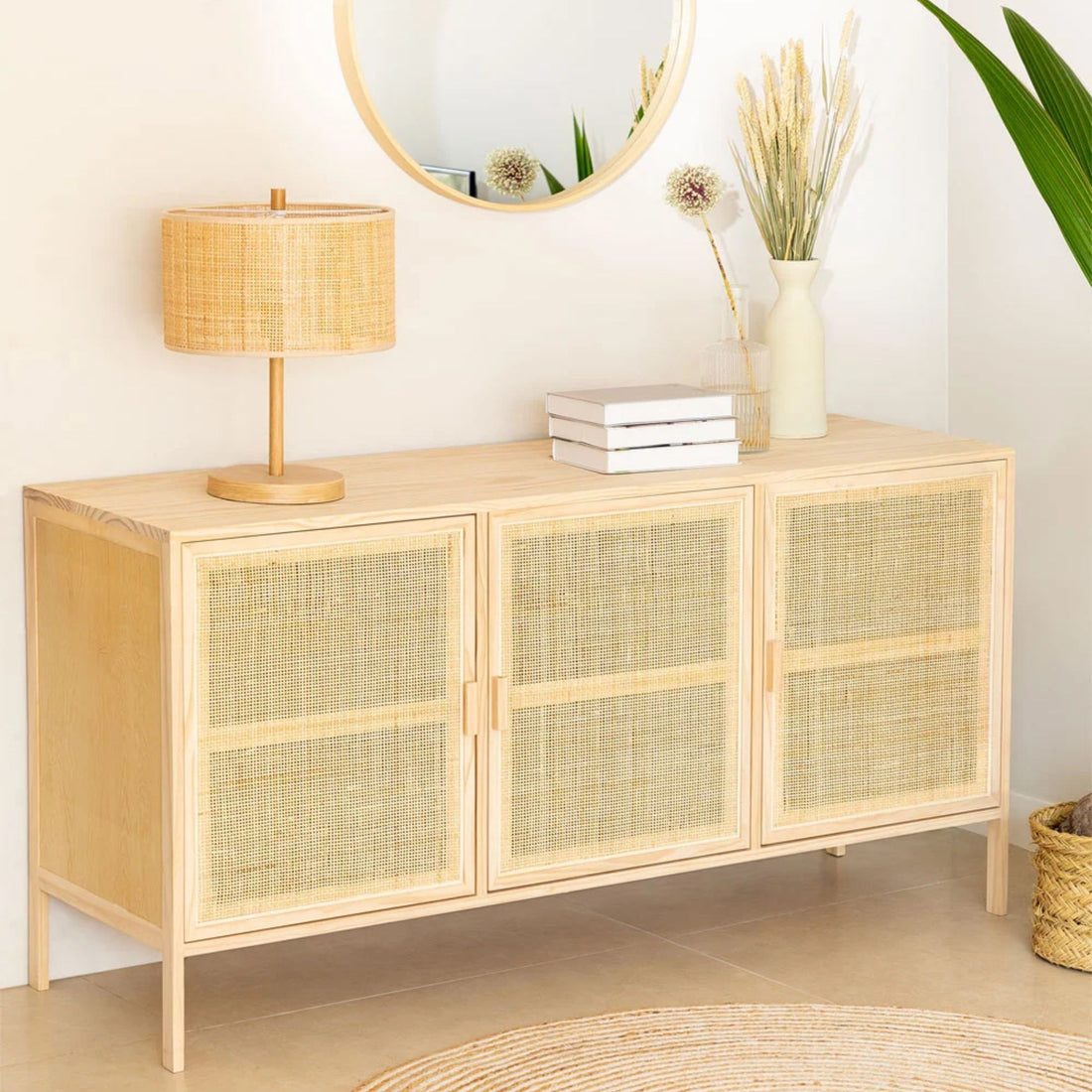 Kanik Solid Wood Sideboard | Natural