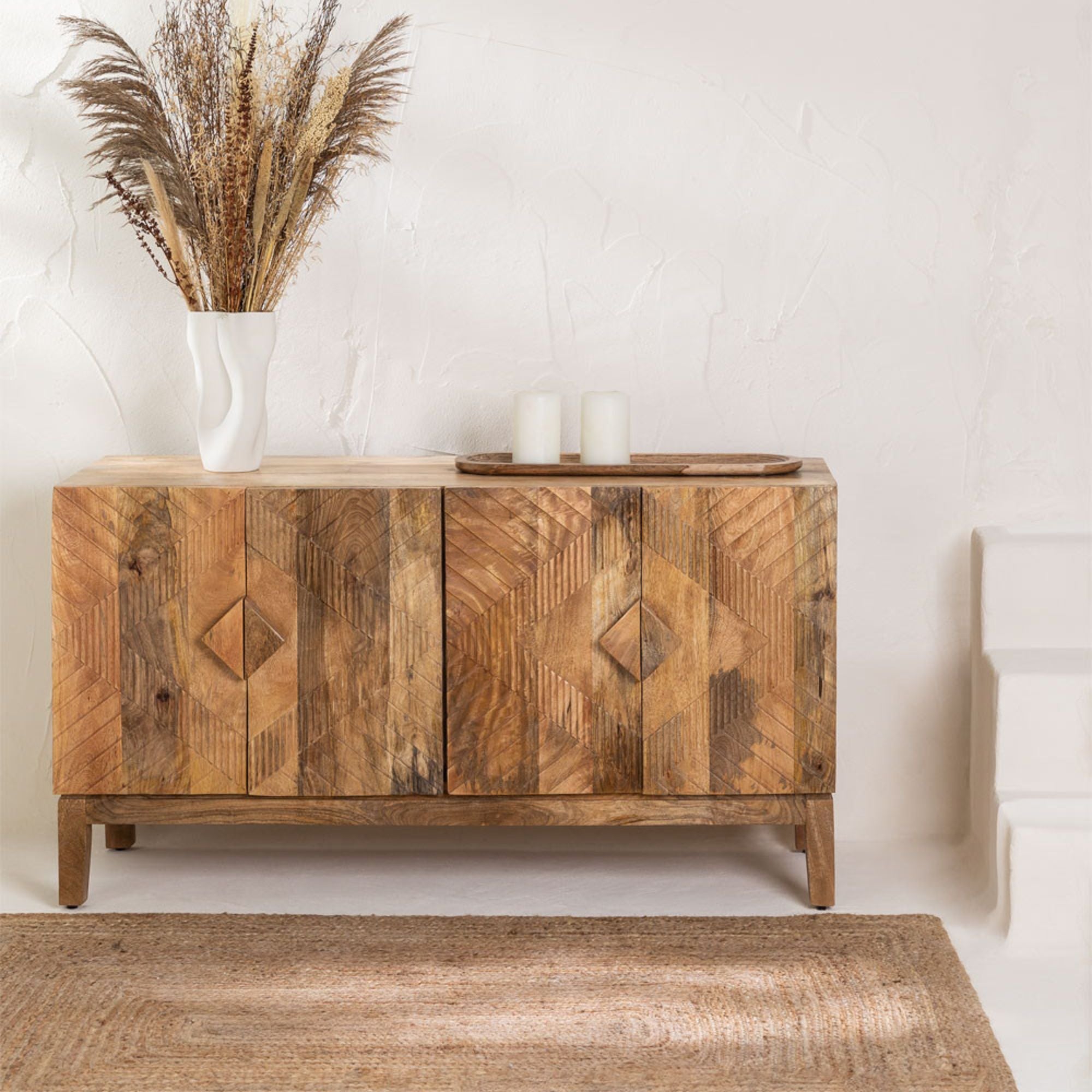 Rein Solid Wood Sideboard | Natural