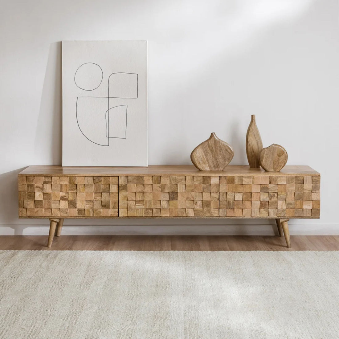 Bracik Solid Wood TV Cabinet | Natural