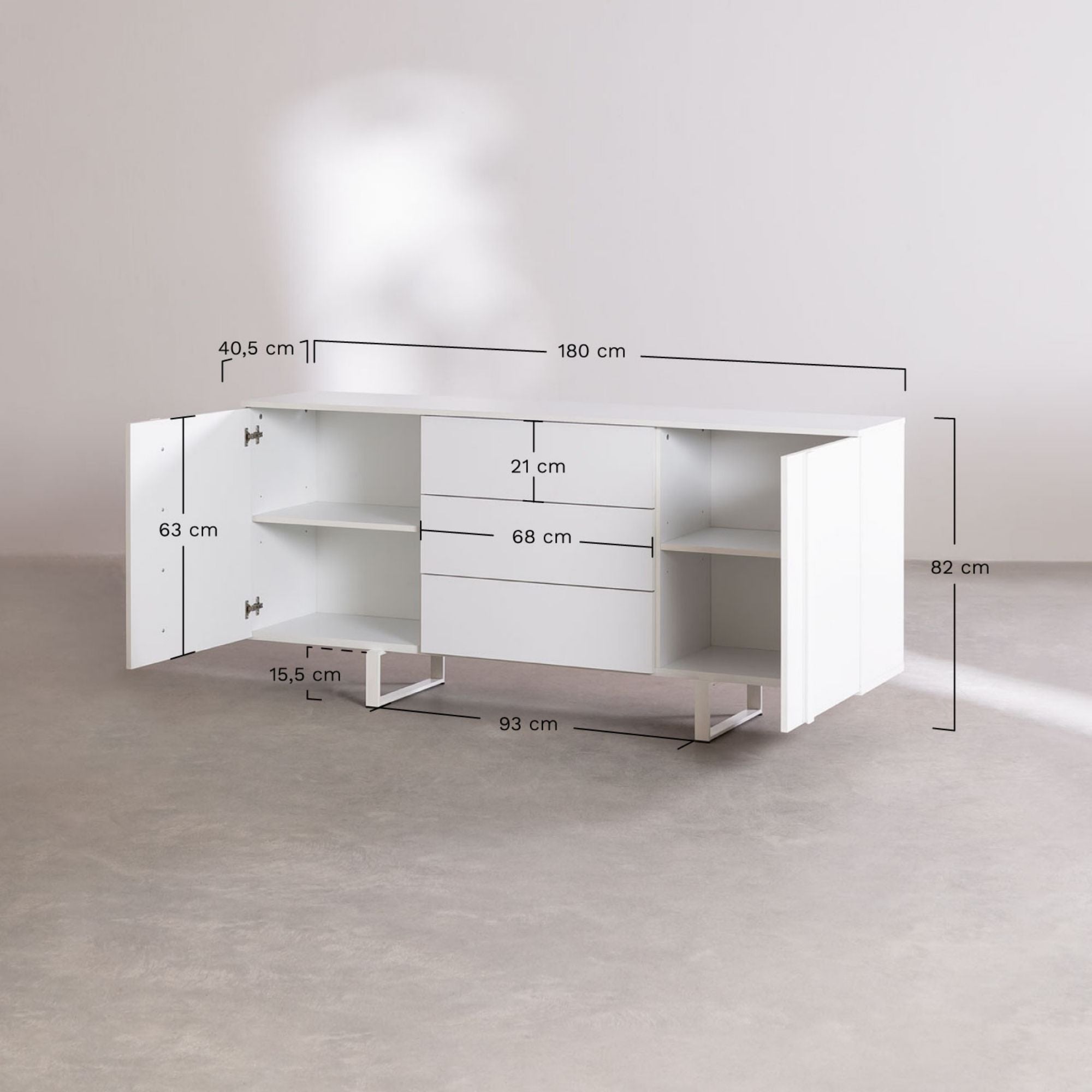 Meiskus Solid Wood Sideboard | White