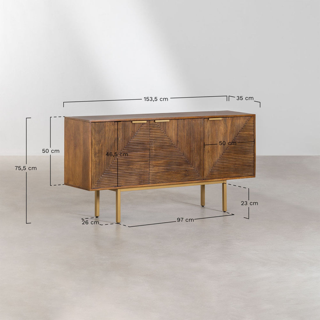 Georgia Solid Wood Sideboard | Natural