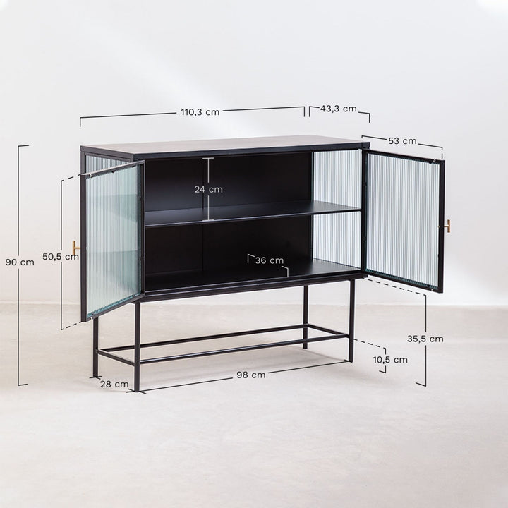 Verdic Metal Sideboard | Black
