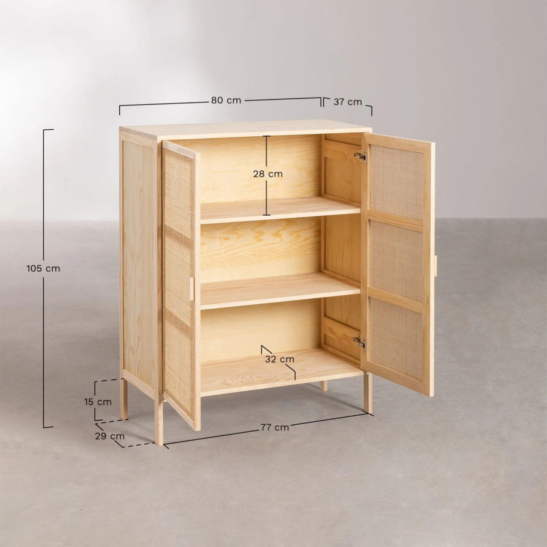 Janerio Solid Wood Sideboard | Black