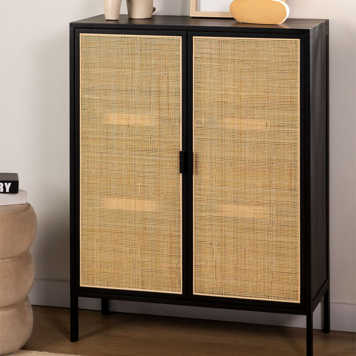 Janerio Solid Wood Sideboard | Black