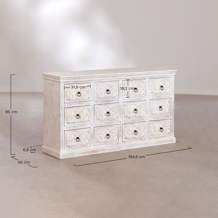 Dunum Solid Wood Sideboard | White