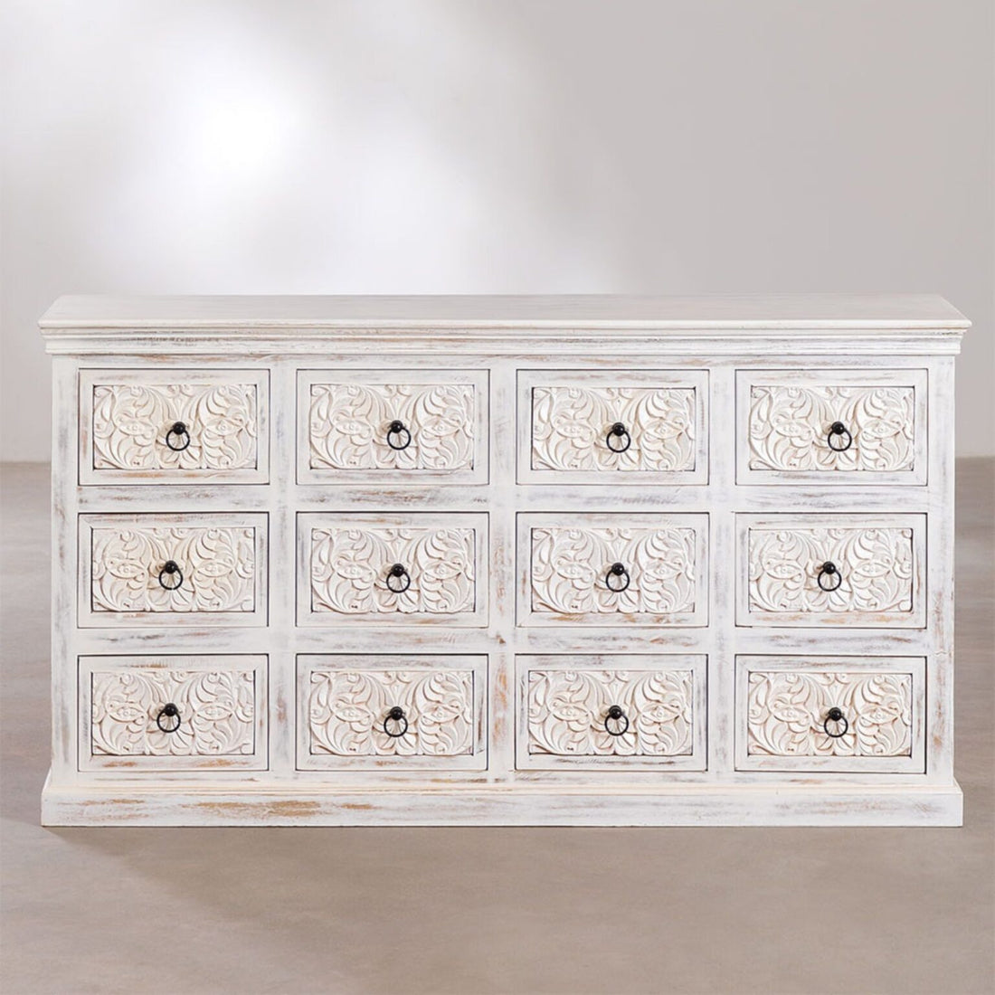 Dunum Solid Wood Sideboard | White
