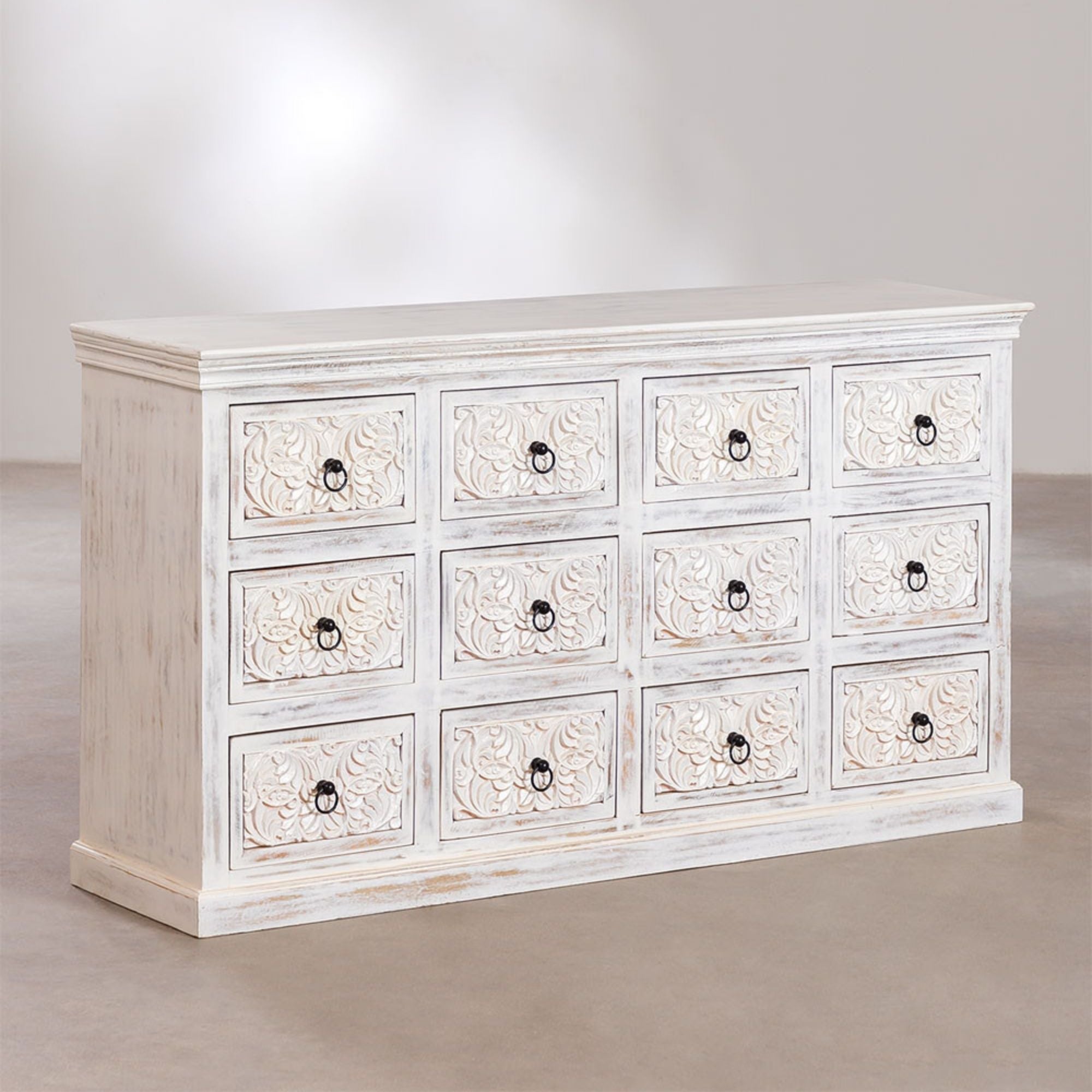 Dunum Solid Wood Sideboard | White