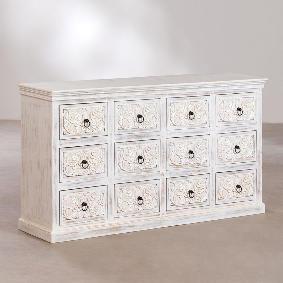 Dunum Solid Wood Sideboard | White