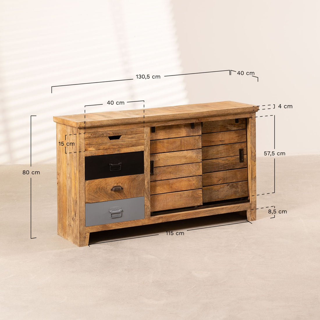 Obise Solid Wood Sideboard | Natural
