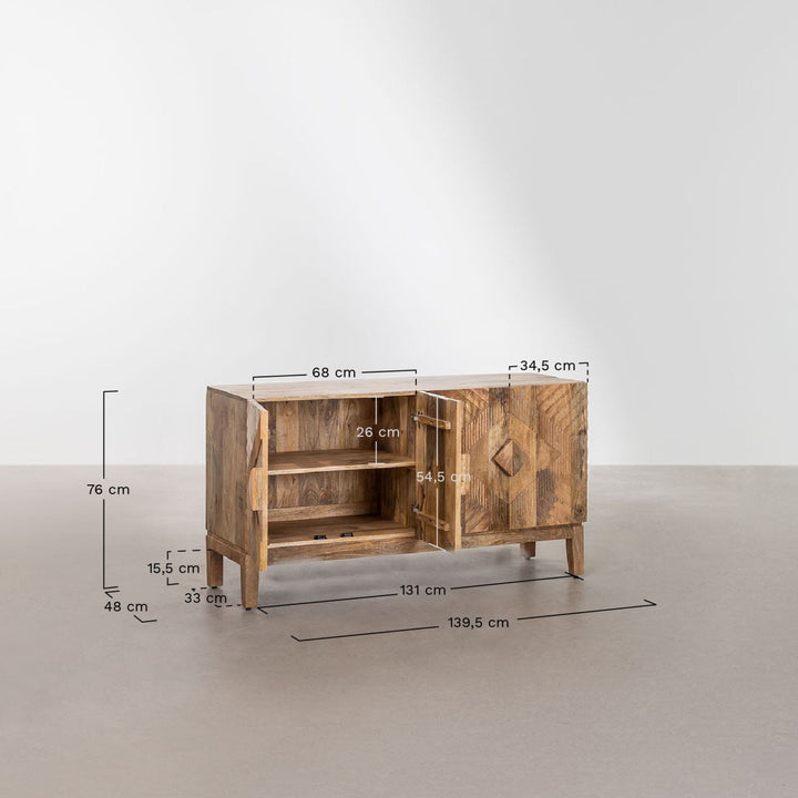 Rein Solid Wood Sideboard | Natural