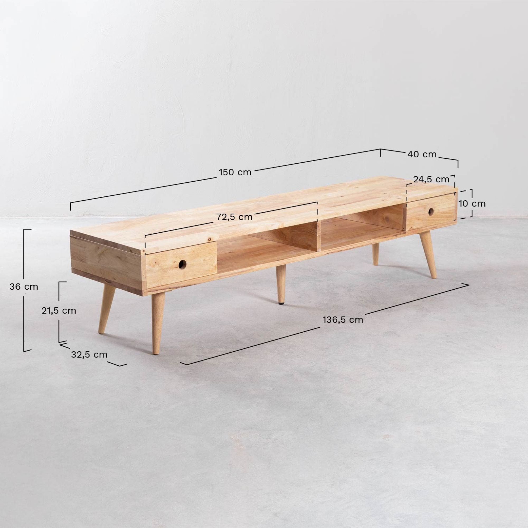 Austin Solid Wood TV Cabinet | Natural