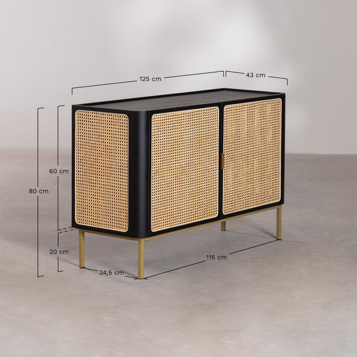 Riechi Solid Wood Sideboard | Black