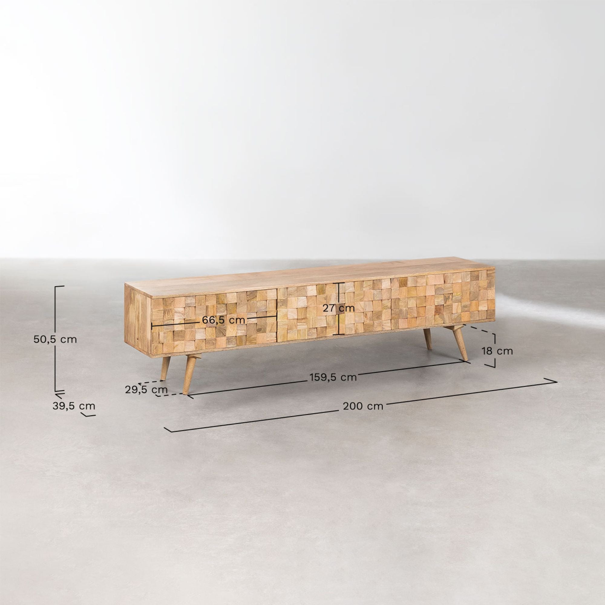 Bracik Solid Wood TV Cabinet | Natural