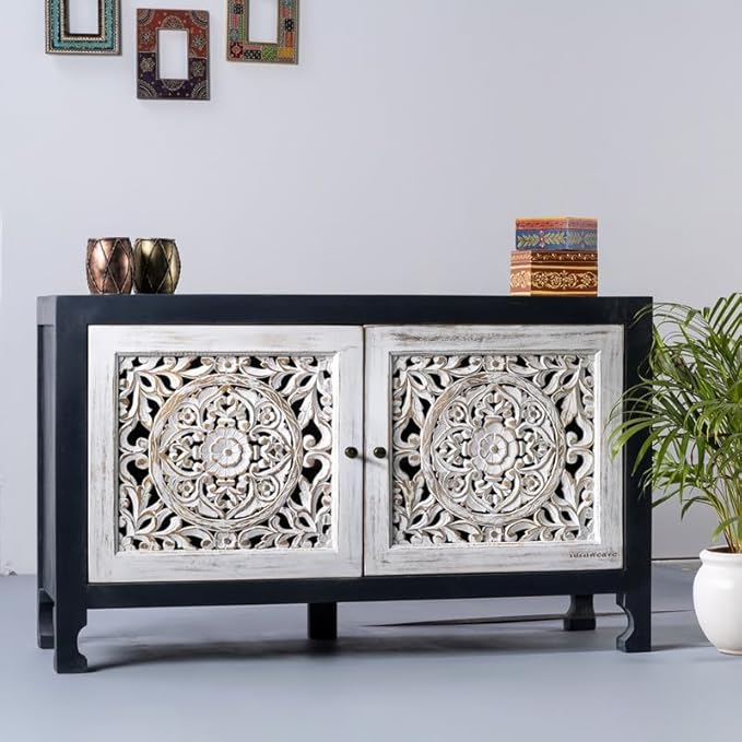 Handcrafted Solid Wood Storage Cabinet