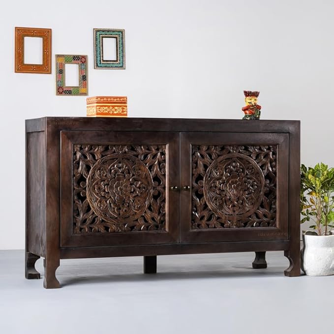 Handcrafted Solid Wood Storage Cabinet