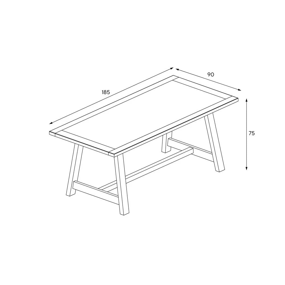 Chester Dove Grey 6 Seater Trestle Dining Table