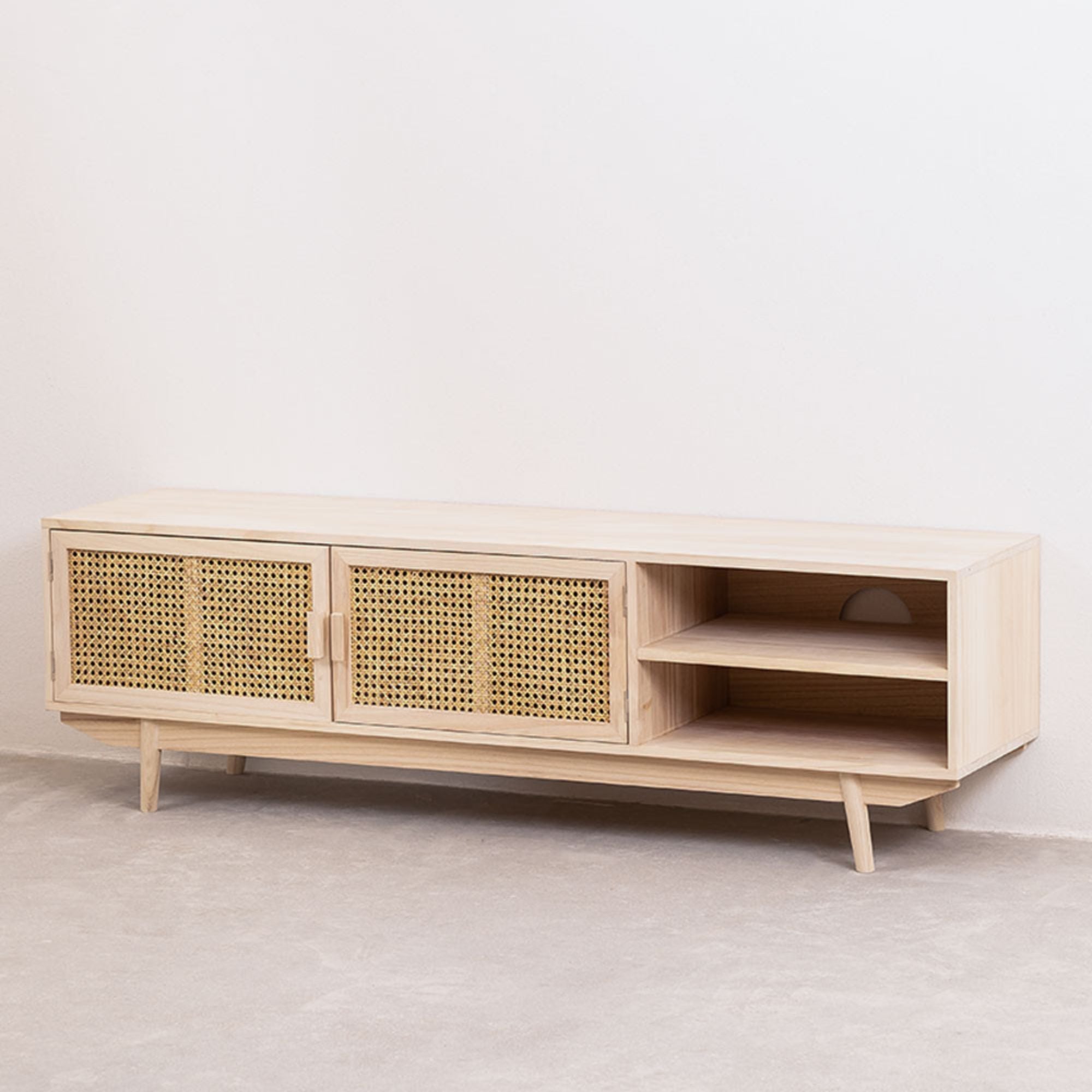 Athens Solid Wood TV Cabinet | Natural