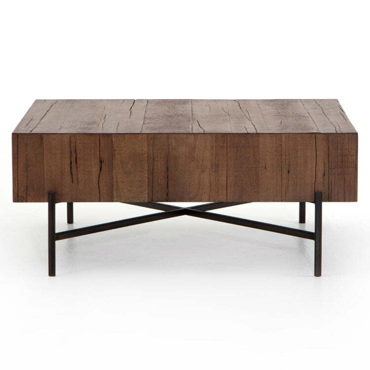 Buy Industrial Coffee Table Online – Wood Top & Metal Frame