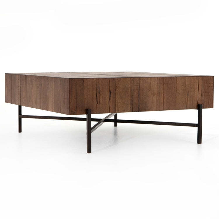 Buy Industrial Coffee Table Online – Wood Top & Metal Frame