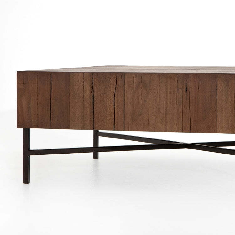 Buy Industrial Coffee Table Online – Wood Top & Metal Frame