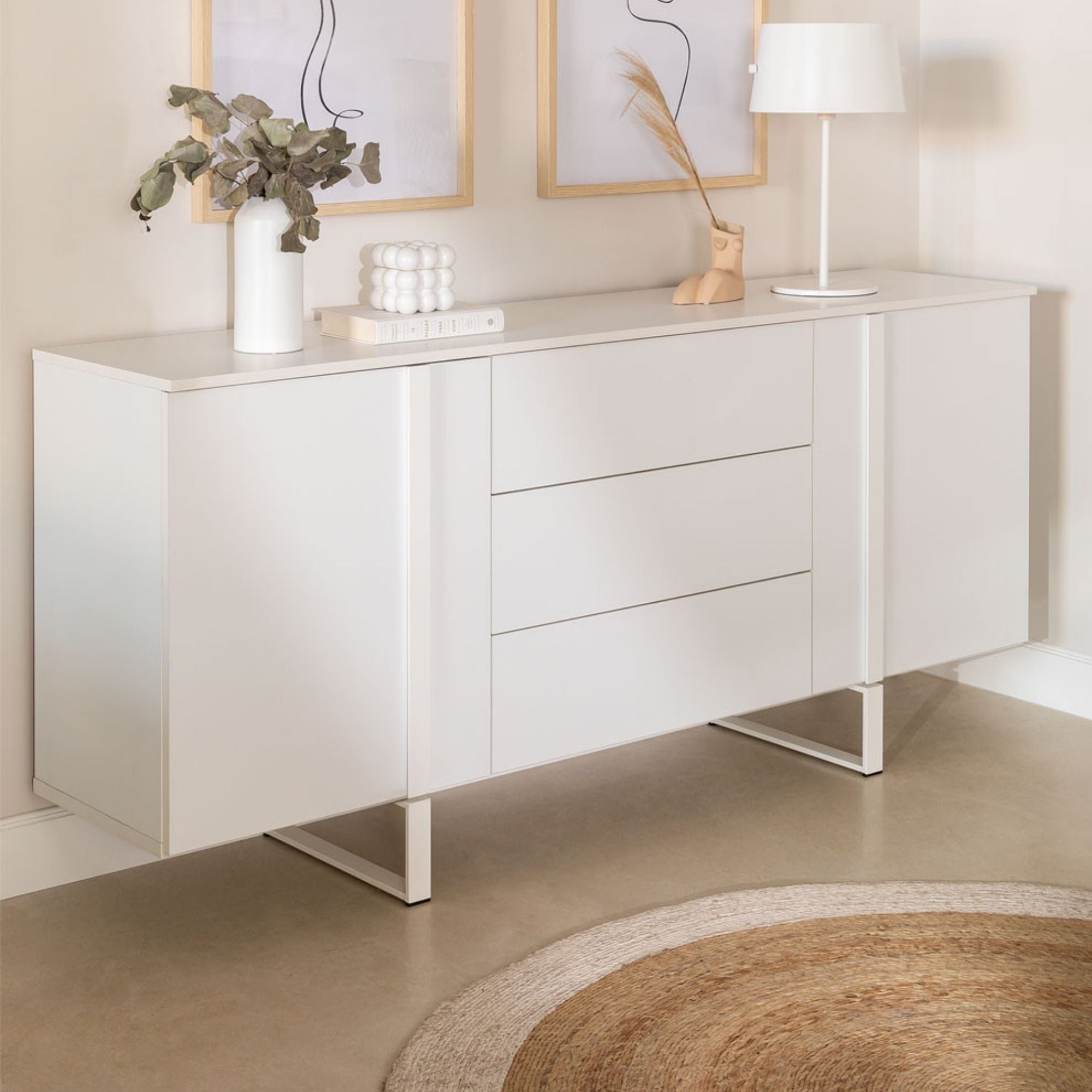 Meiskus Solid Wood Sideboard | White