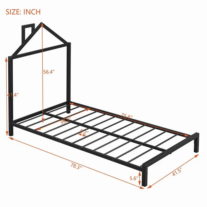 Furnishiaa Metal Platform Single Bed