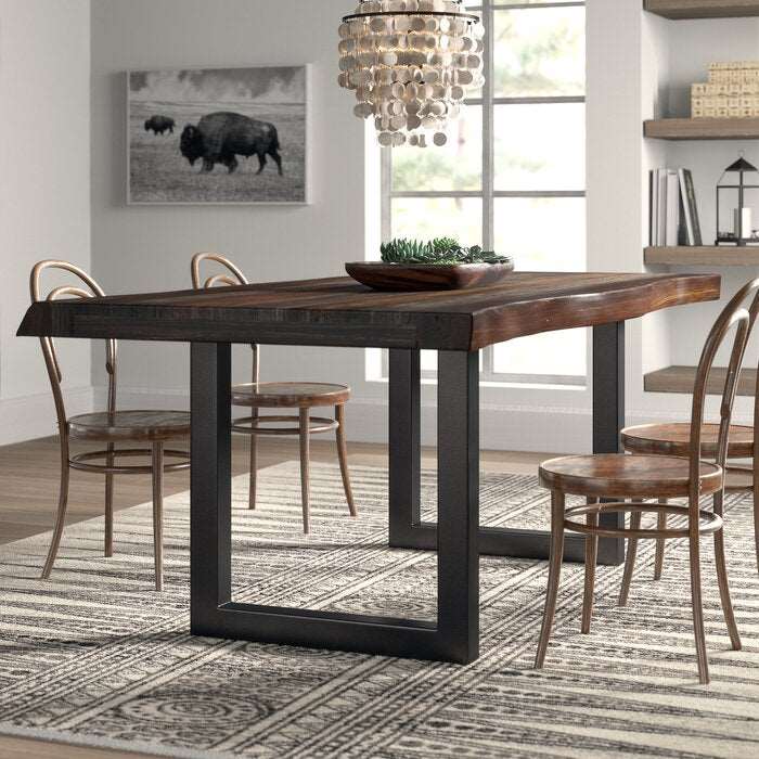 Furnishiaa Solid Wood Live Edge Designer Dining Table