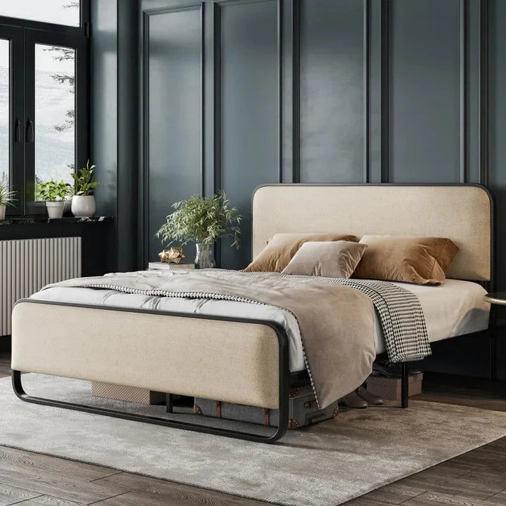 NightCraft Minimal Design Upholstered Bed