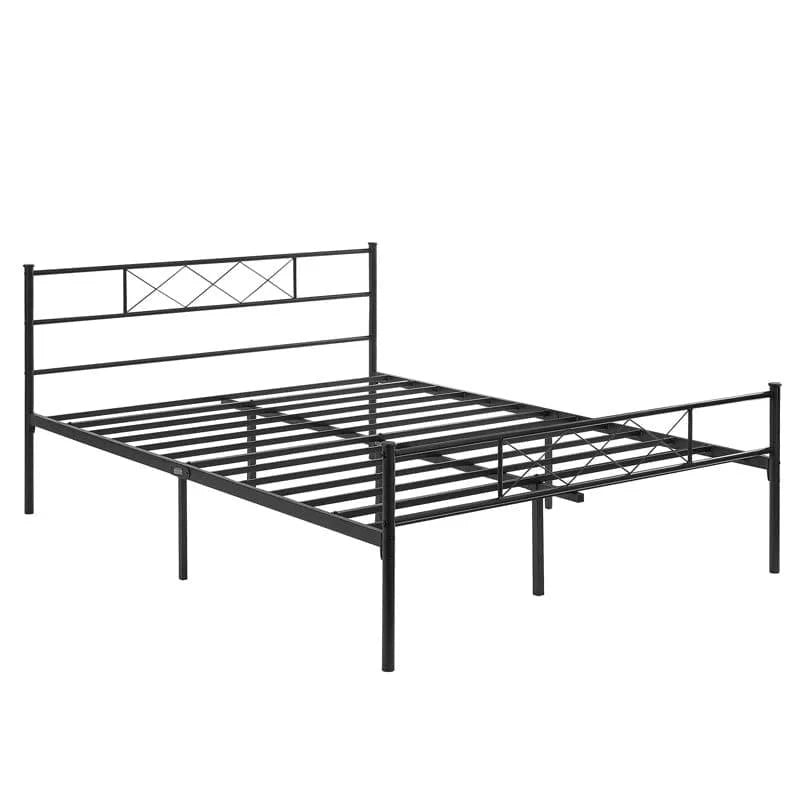 YT Metal Bed Frame with Headboard / Steel Slat Support