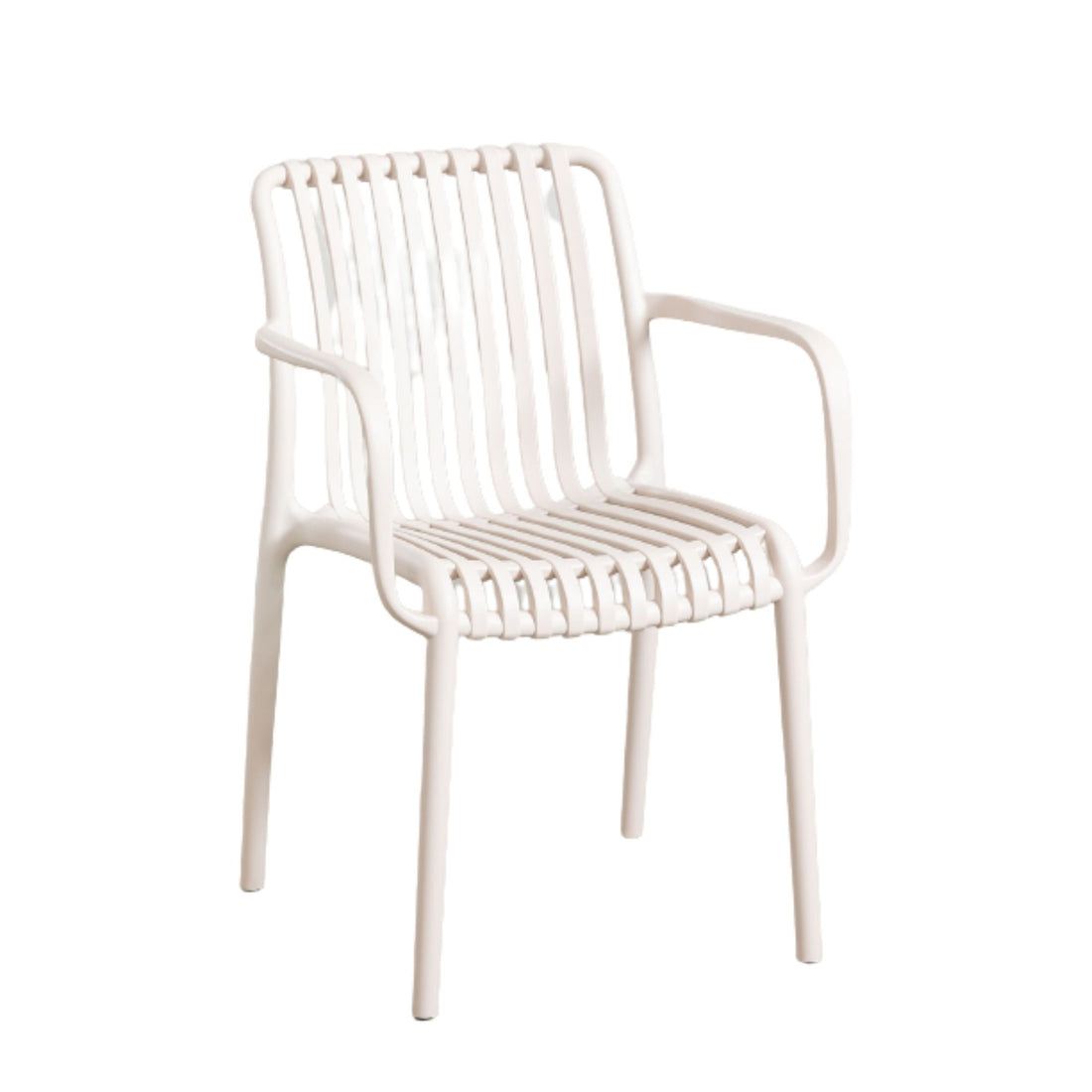 Arseria Solid Wood Chair with Armrests | White