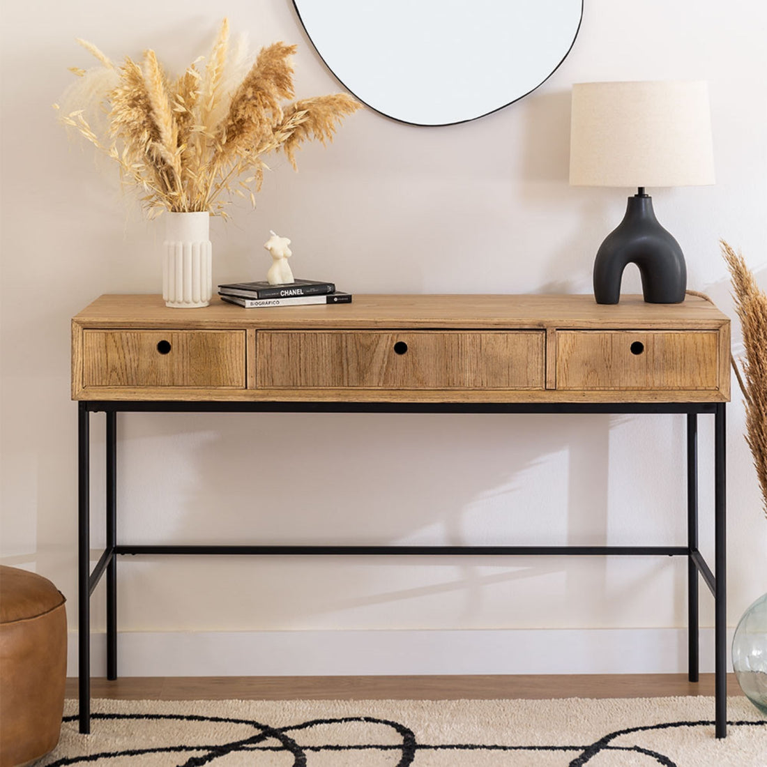 Azuko Solid Wood Console Table | Natural