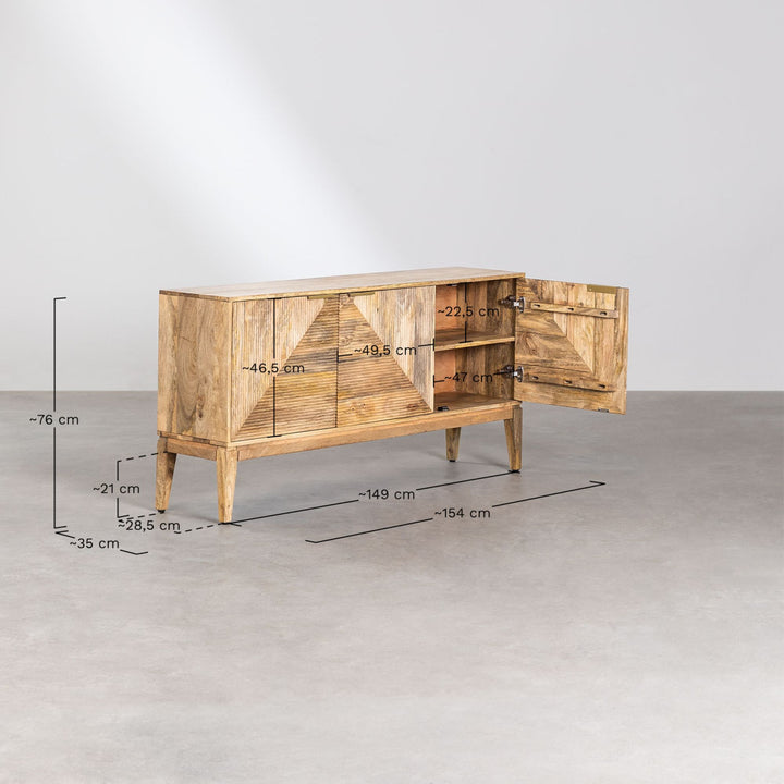 Prates Solid Wood Sideboard | Natural