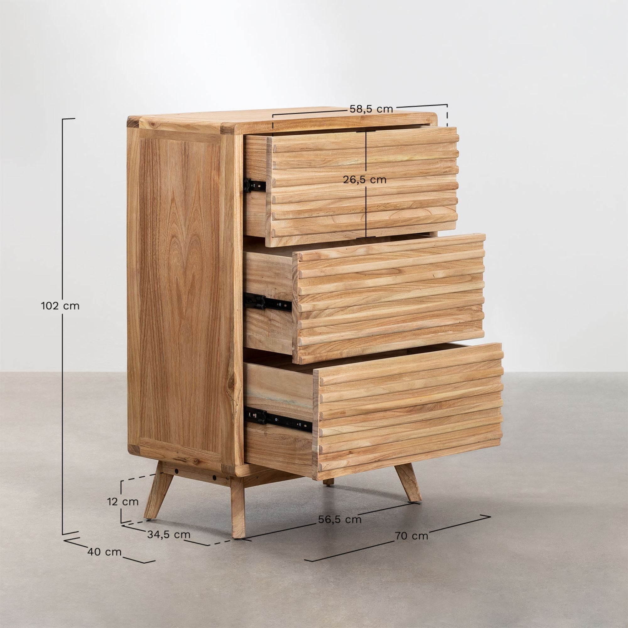 Ukac Solid Wood Chest of Drawers | Natural