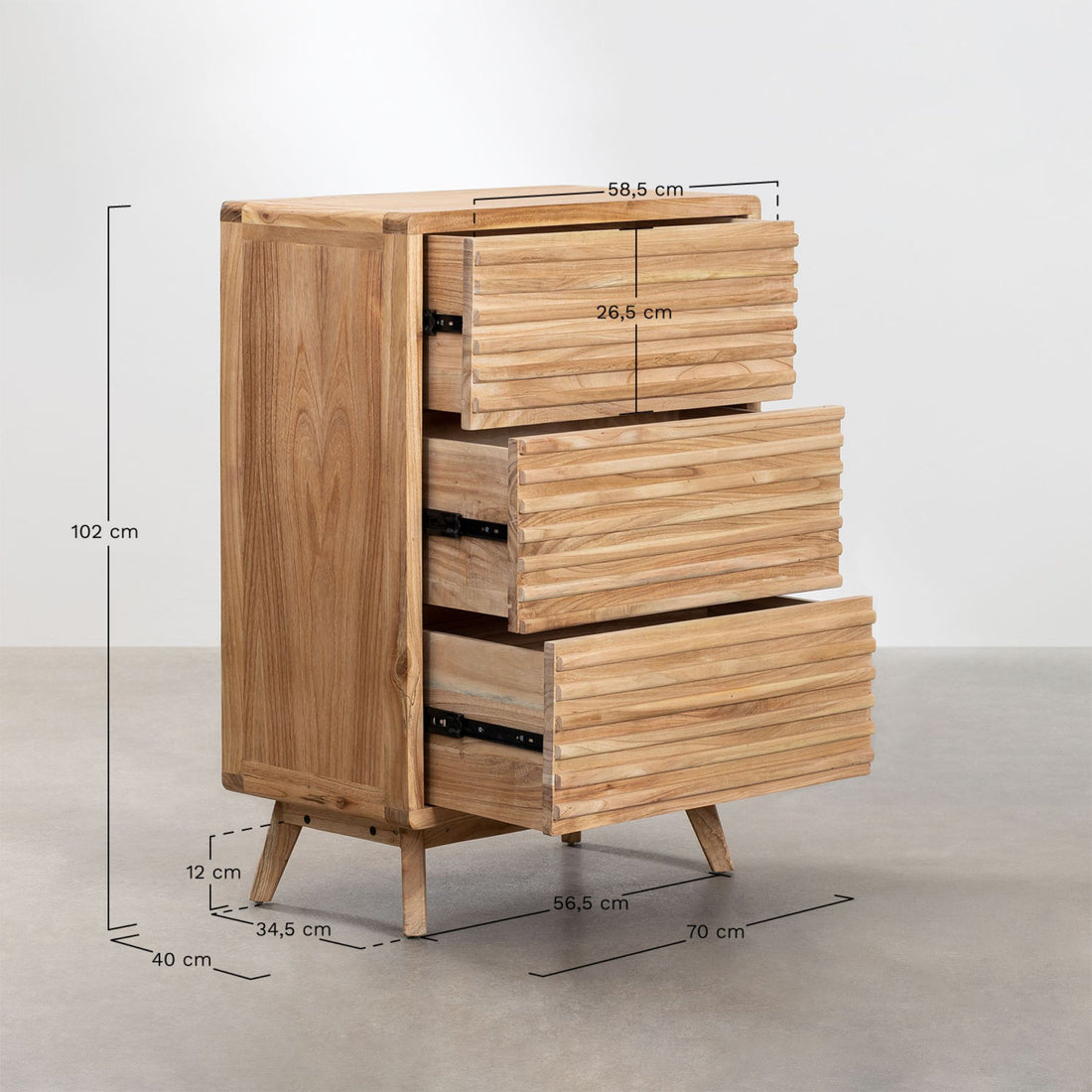 Ukac Solid Wood Chest of Drawers | Natural