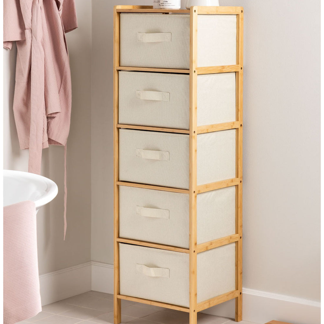 Bamboo Solid Wood Chest of Drawer | Natural