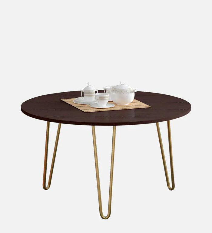 Metal Coffee Table in Gold & Wenge Finish