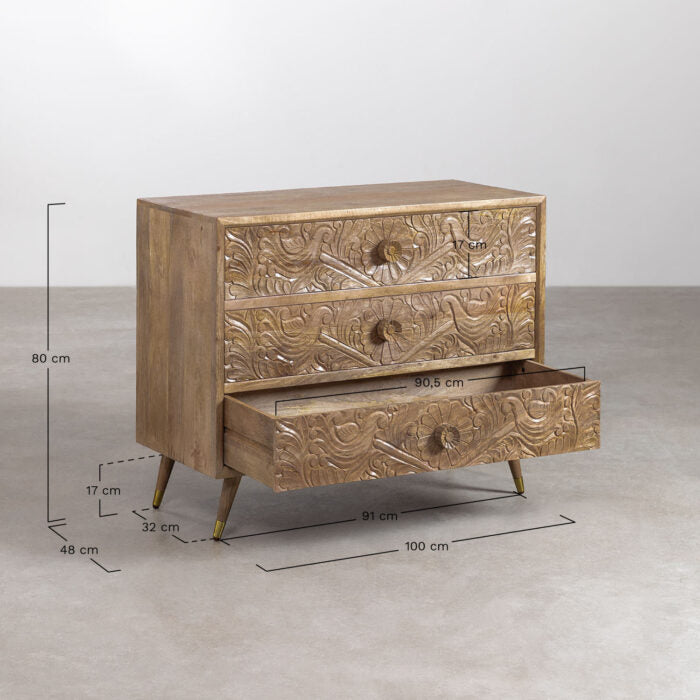 Insie Solid Wood Chest of Drawer | Natural