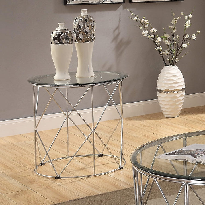 Contemporary Round Glass Coffee Table