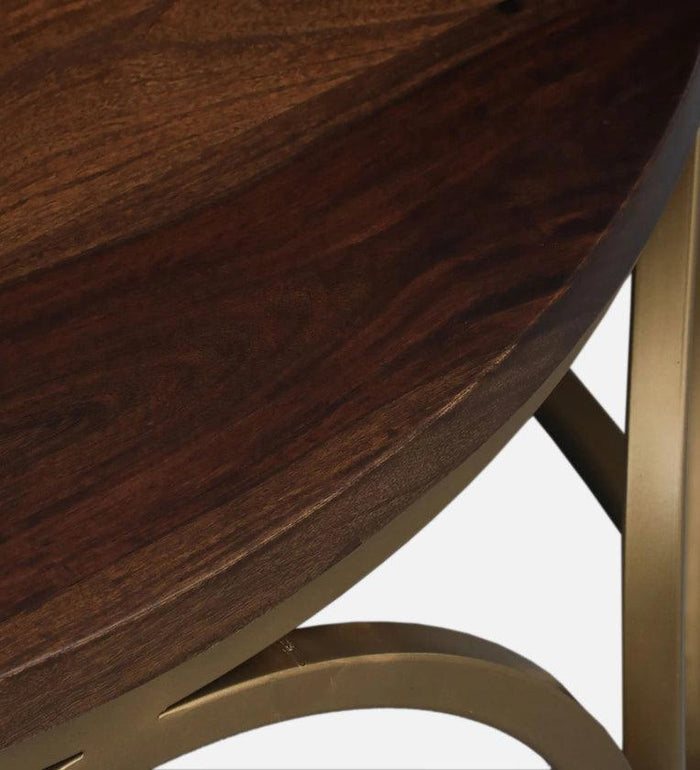 Metal Coffee Table In Matte Gold Finish