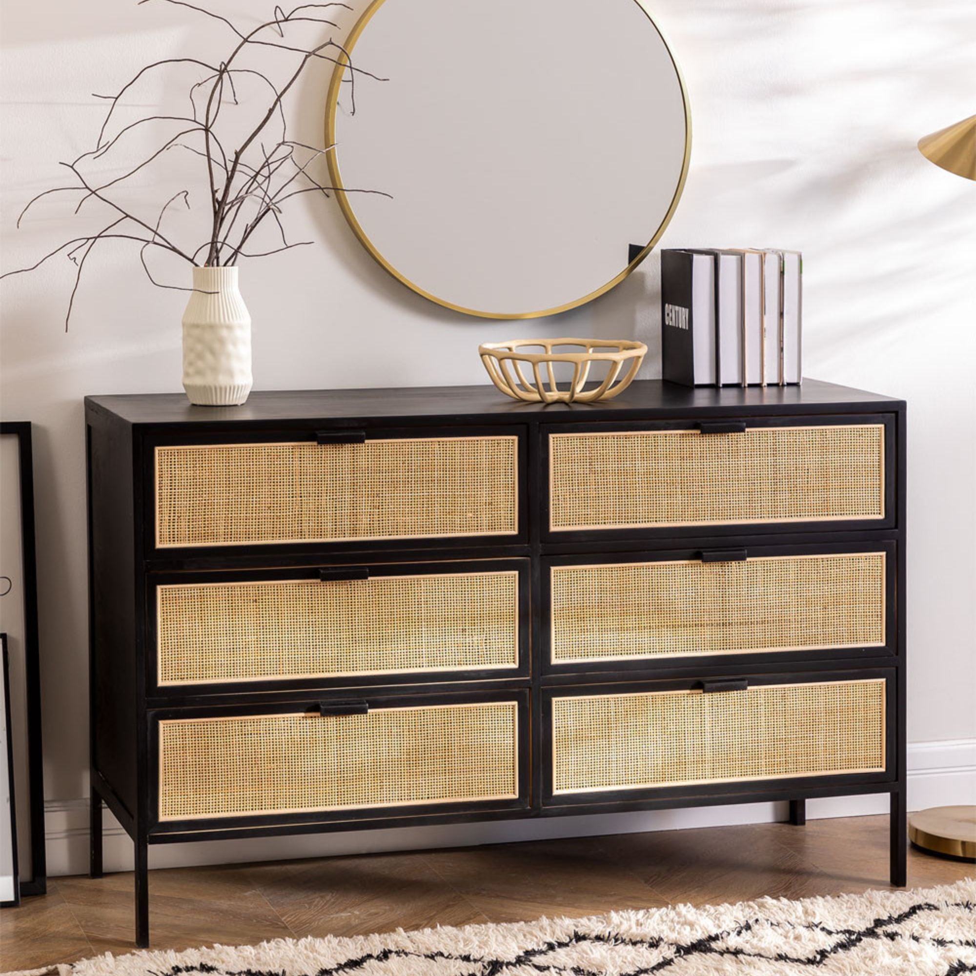 Eraclea Solid Wood Chest of Drawer | Black