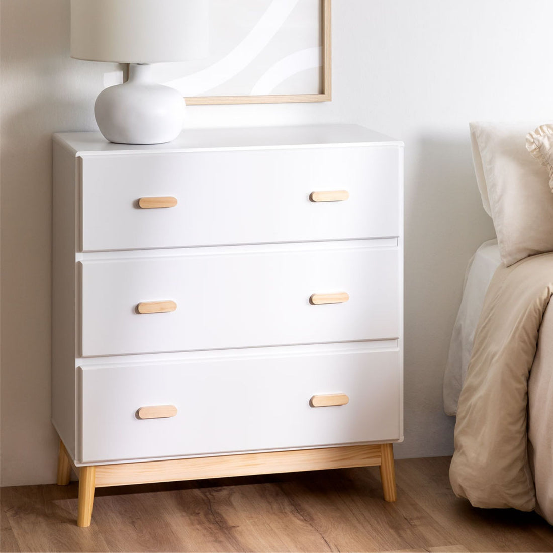 Sauris Solid Wood Chest of Drawer | White