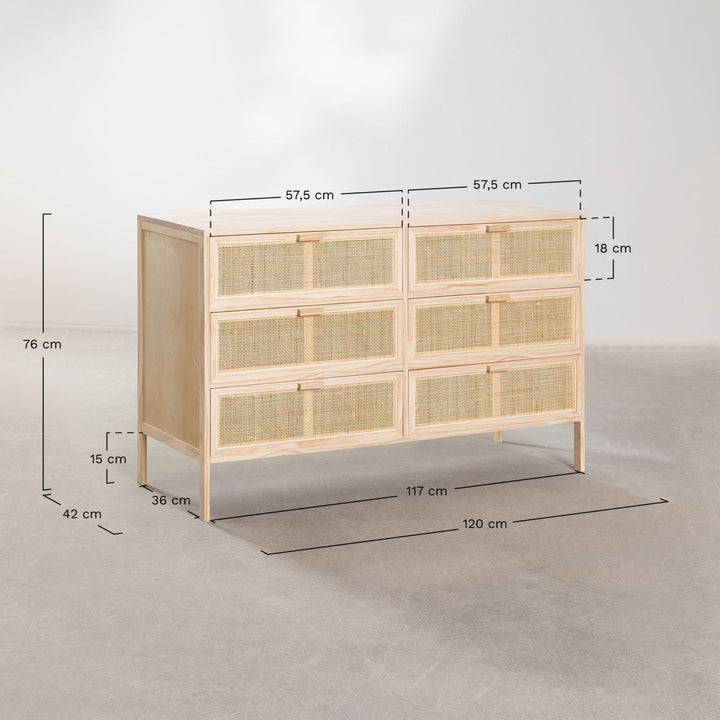 Eraclea Solid Wood Chest of Drawer | Black