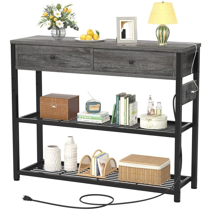 Ecoprsio Entryway Console Table with Outlets and USB Ports