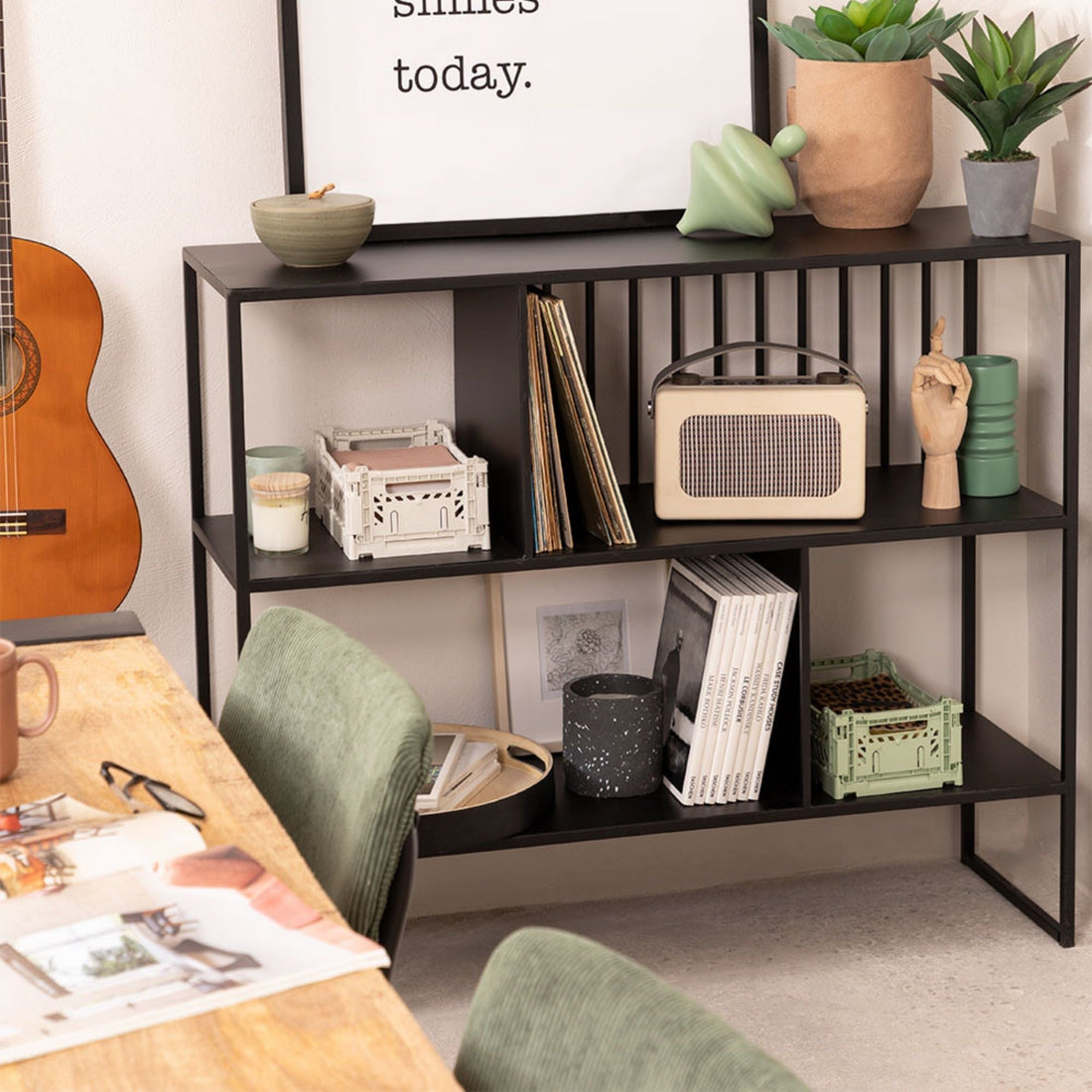 The Eleira Console Table | Bookshelf | Black