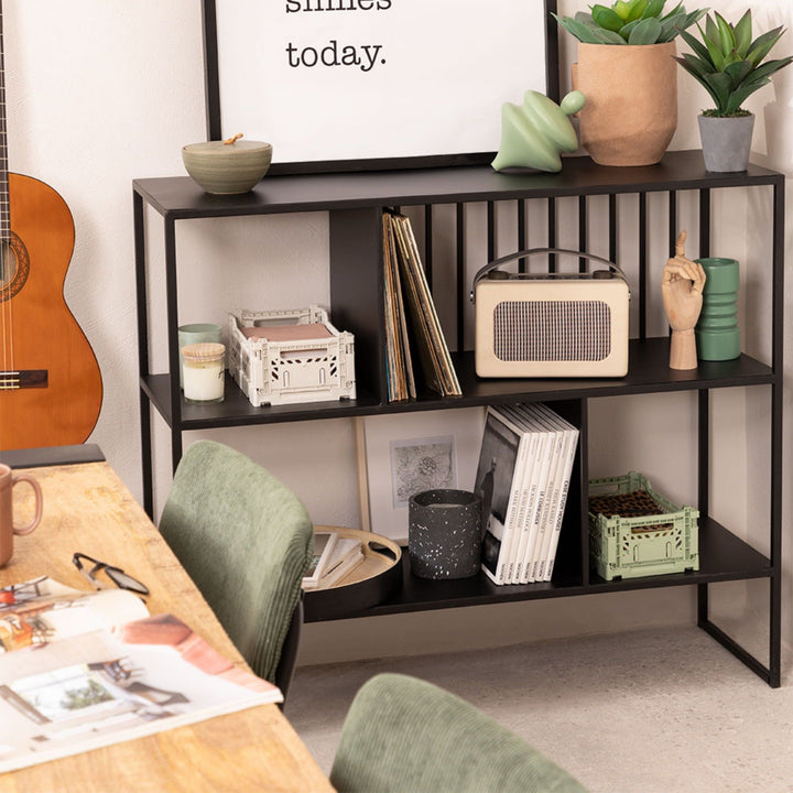 The Eleira Console Table | Bookshelf | Black