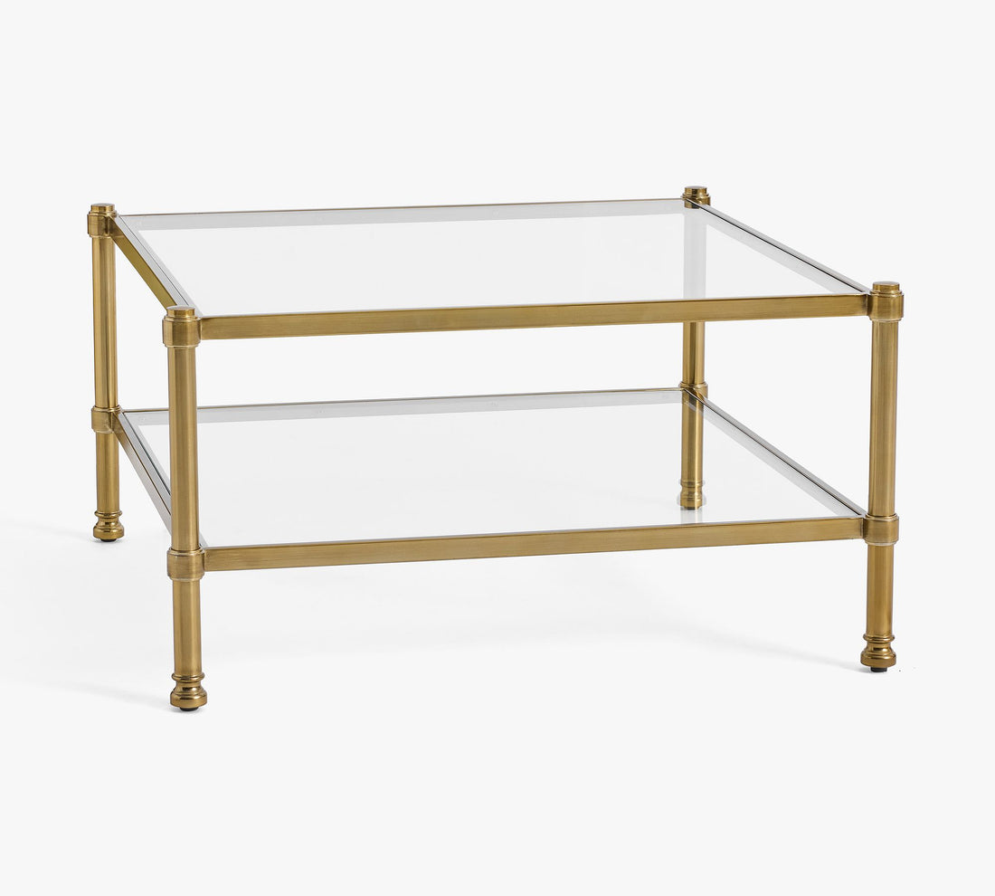 Everson Square Glass Coffee Table (34")