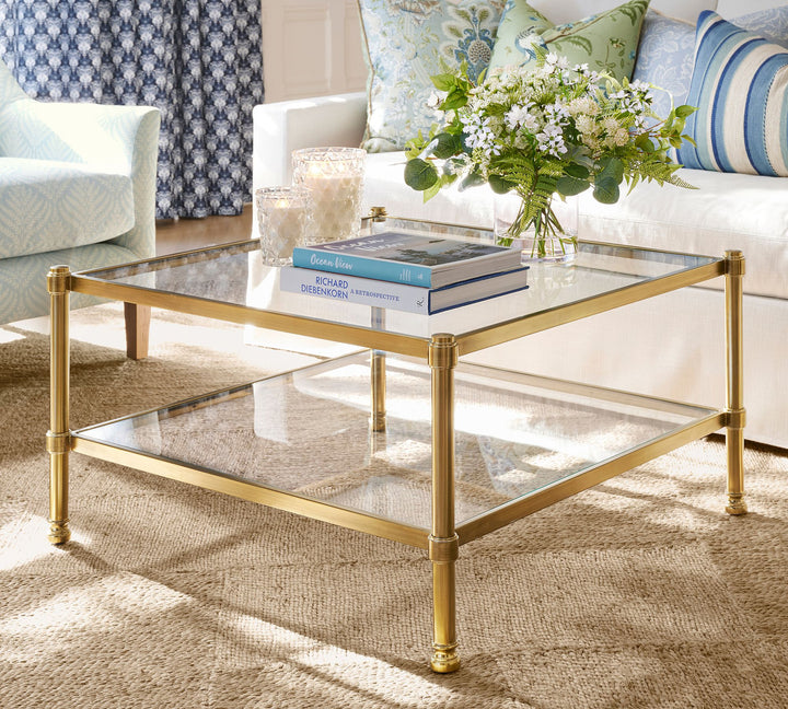 Everson Square Glass Coffee Table (34")