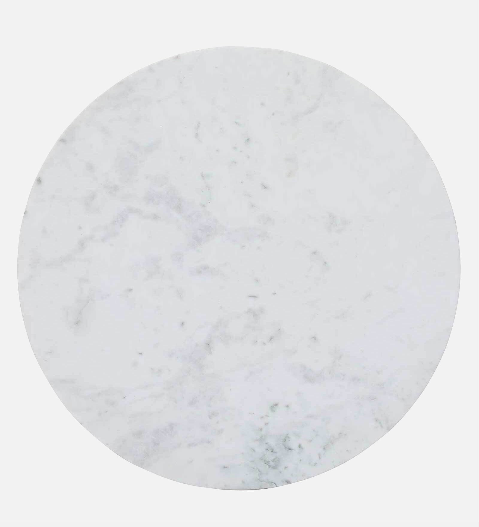 Hernan Metal Round Coffee Table In Brass Finish With Marble Top