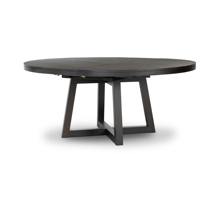 Jenny Round Reclaimed Pine Wood Extendable Dining Table